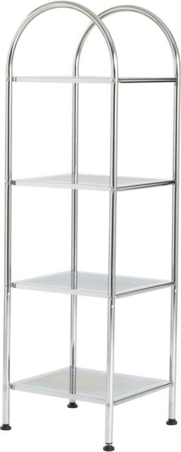 CMI Badregal Serie Culebra mit 4 Ablagen, verchromt, Farbe: Silber, B/T/H: 74 x 40 x 4 cm - Bild 1