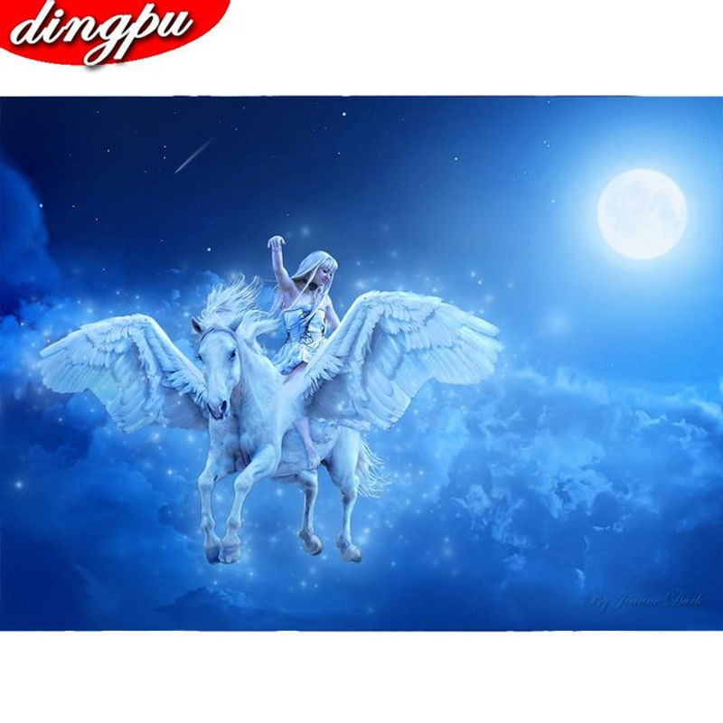 FIYO 5D Diamantmalerei Landschaft Mozaik Wanddeko Blau B/H: 30 x 20 cm - Bild 1