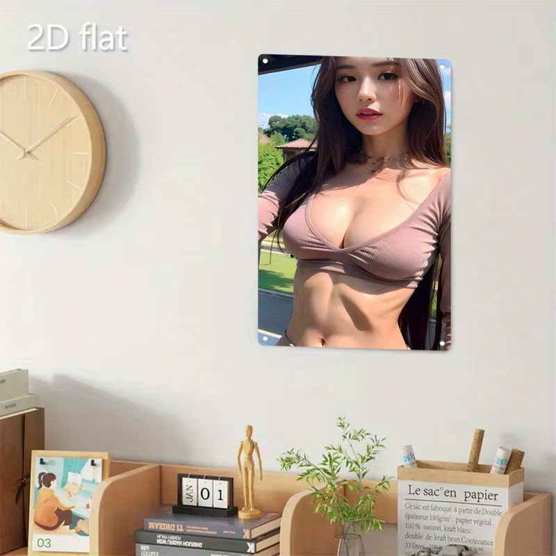 CIFBUY Metall-Wandkunst Frauenporträt Vintage Eisenposter als minimalistische Heimdekoration - Bild 3