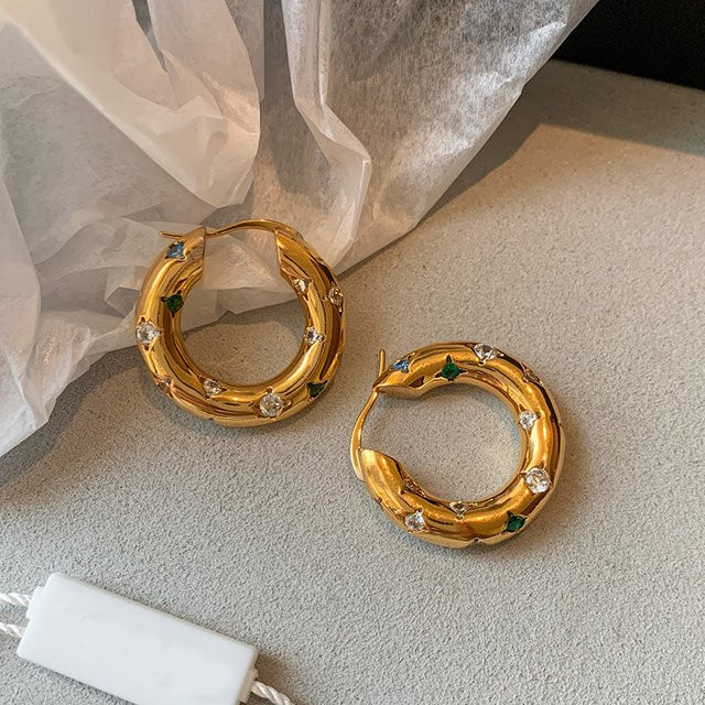 ZAKOL Ohrringe Edelstahl, Gold, Kristall, Perle, Damen - Bild 1