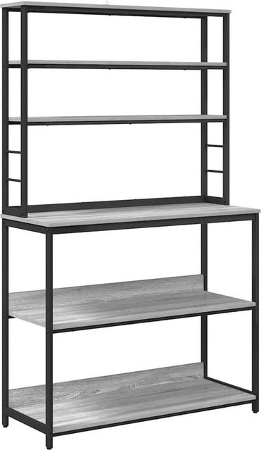 vidaXL Küchenregal in Grau Sonoma aus Holzwerkstoff und Stahl, B/T/H: 100 x 40 x 168 cm - Bild 1