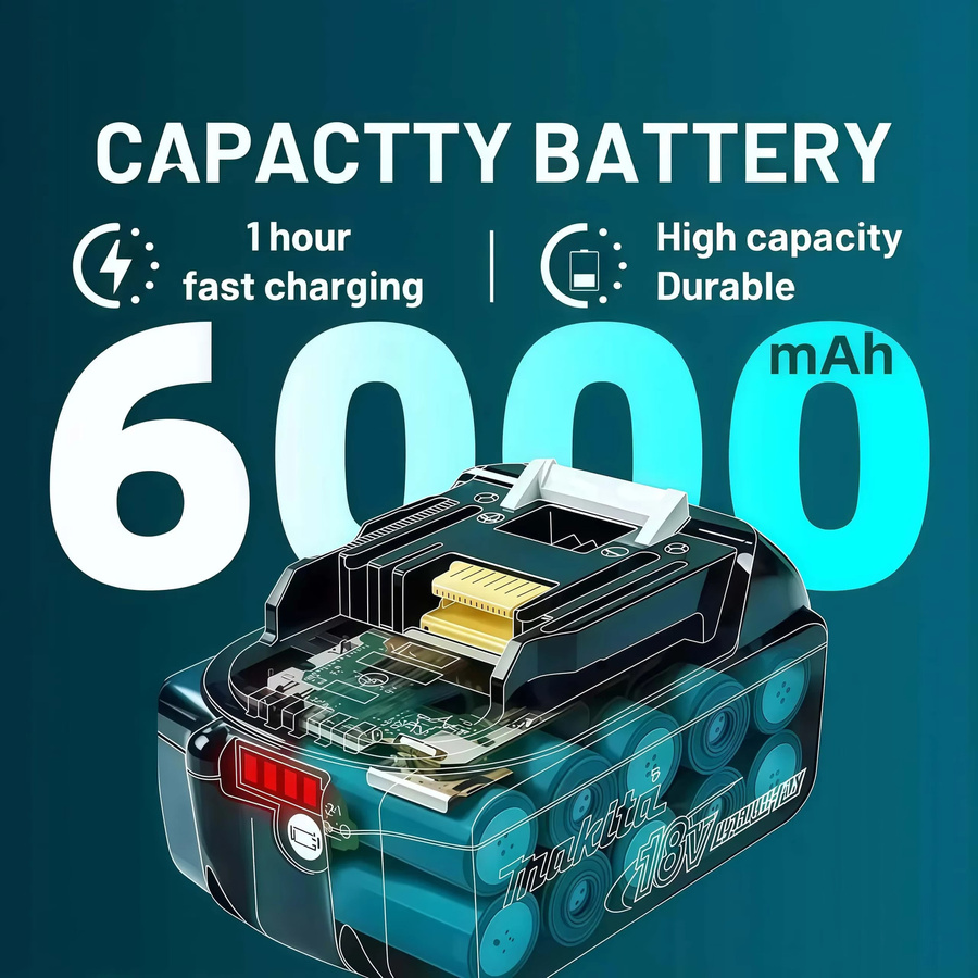 Makita 18V Lithium-Ionen-Akku BL1860B mit 6Ah für Elektrowerkzeuge - Bild 4