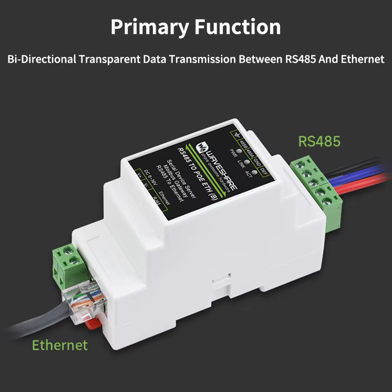 Caturda Industrieller serieller Server RS485 auf RJ45 Ethernet-Modul mit TCP/IP auf serielle Unterstützung, Modbus-Gateway und POE-Funktion, Weiß - Bild 3
