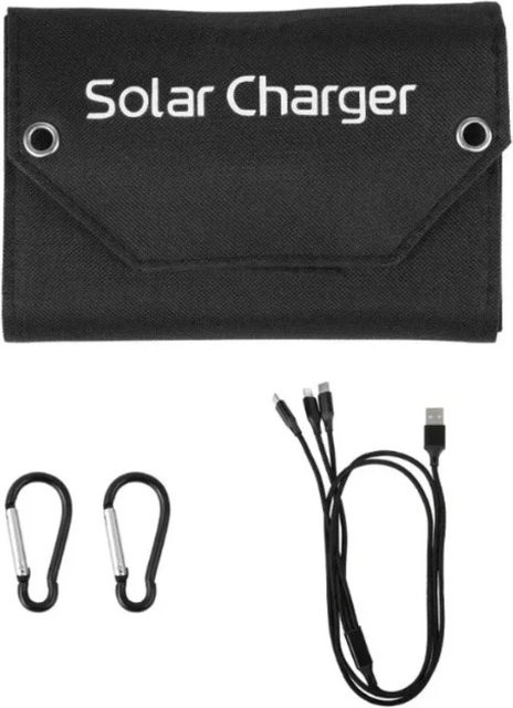 VIKEFON Klappbares Solarpanel mit 60 W oder 100 W Leistung und USB-A Anschluss in Schwarz für Outdoor, Camping und Wandern - Bild 1
