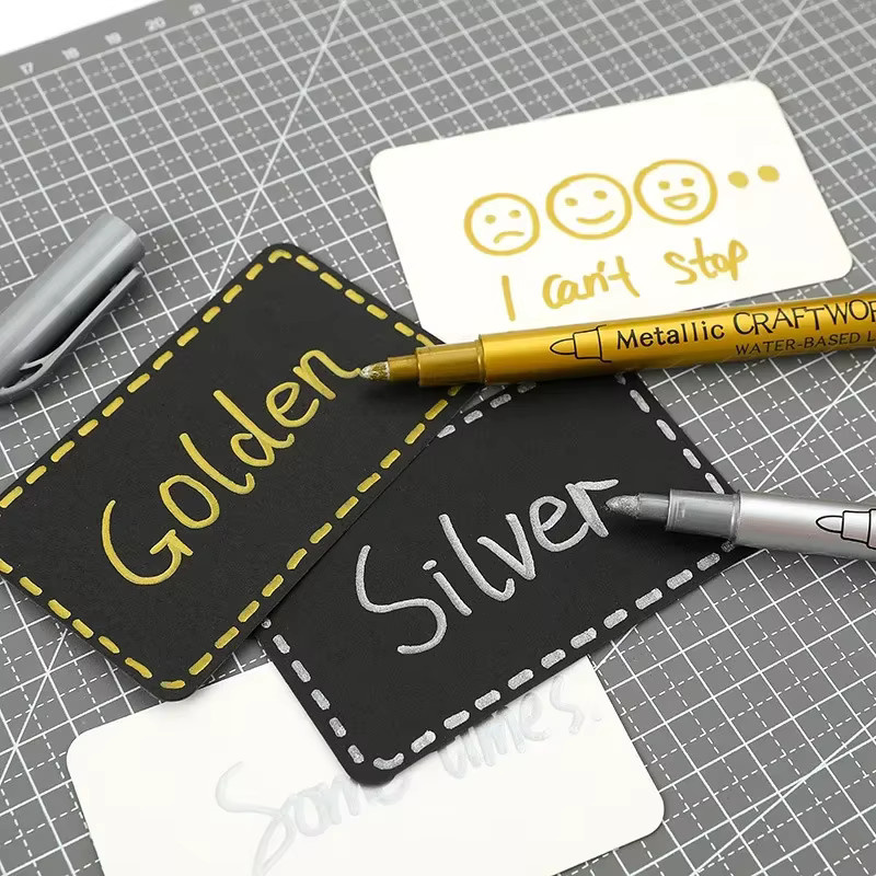Metallic Marker Pinselstifte in Gold und Silber für Kunst, Scrapbooking und Schule, Permanent Ink - Bild 2