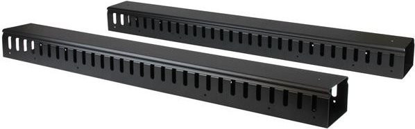 StarTech.com Vertikaler Kabelmanager mit Finger Duct, 40U, Schwarz, 2er Pack - Bild 1