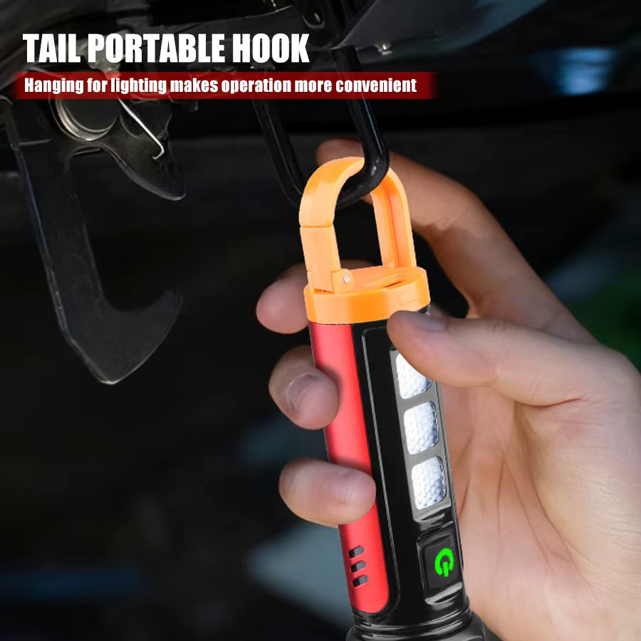 XIWANGFIRE Zoombare Taschenlampe mit 200 m Strahl, 5 Modi, Typ-C wiederaufladbar und IPX4 wasserdicht - Bild 5