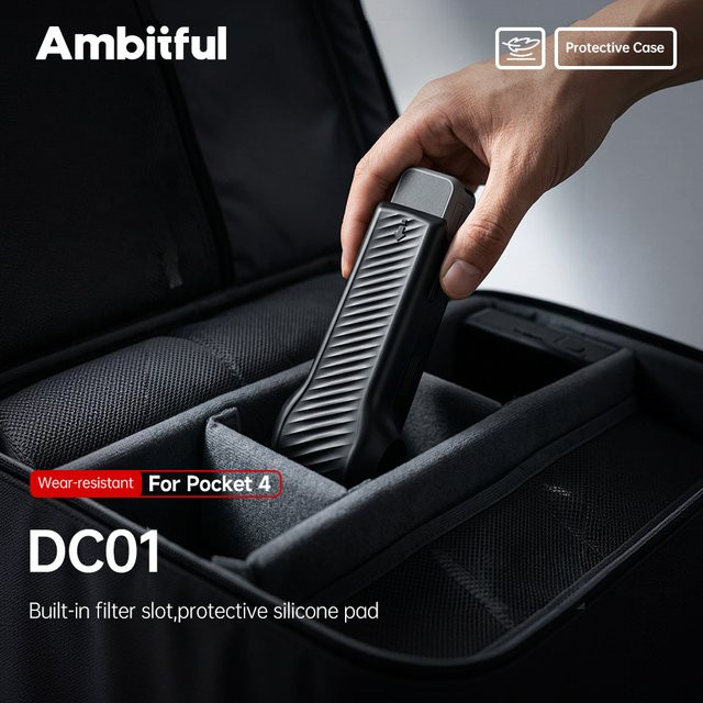 Ambitful DC01 Hartschalenkoffer für DJI Osmo Pocket 4 in Schwarz mit Objektiv- und Bildschirmschutz - Bild 1