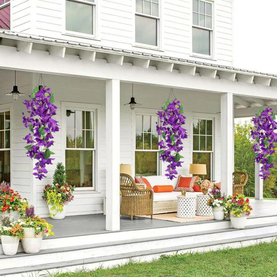 2er Set Hängende Künstliche Bougainvillea Speetabilis UV-Beständig für Garten und Innenbereich - Bild 4