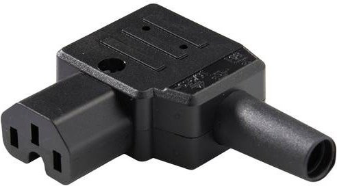Martin Kaiser 891/sw Warmgeräte-Steckverbinder Stecker, gewinkelt, 10A, Schwarz - Bild 1