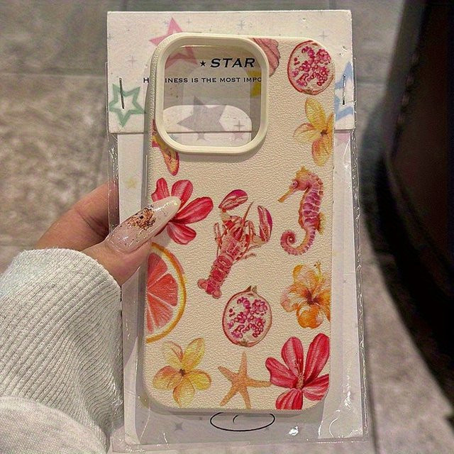 Handyhülle mit Blumensternmuster für iPhone 17, 16, 15 Pro Max Plus in Beige und Multicolour - Bild 1