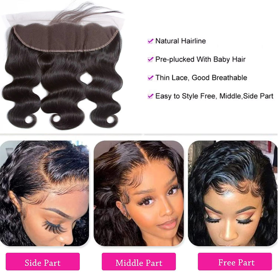 Lace Frontal Closure Body Wave Brasilianisches Echthaar, 13x4, Damen - Bild 5