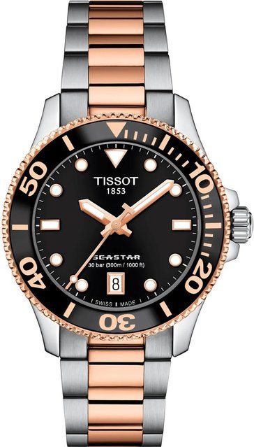 Tissot Seastar 1000 Taucheruhr, Quarz, Edelstahl, Schwarz, Herren - Bild 1