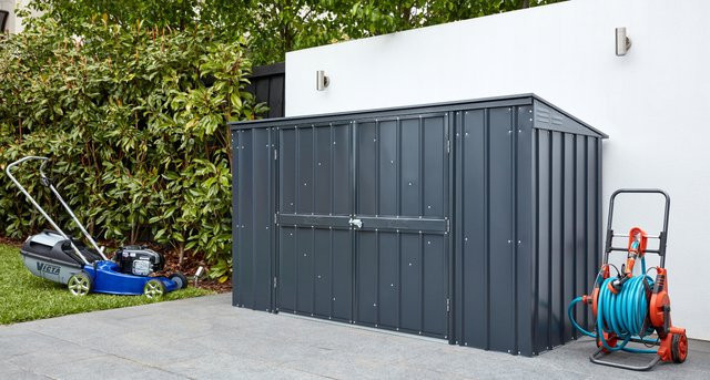 Globel Mülltonnenbox Easy aus Stahl für 3 Mülltonnen, anthrazit grau, B x T: 236 x 101 cm - Bild 1