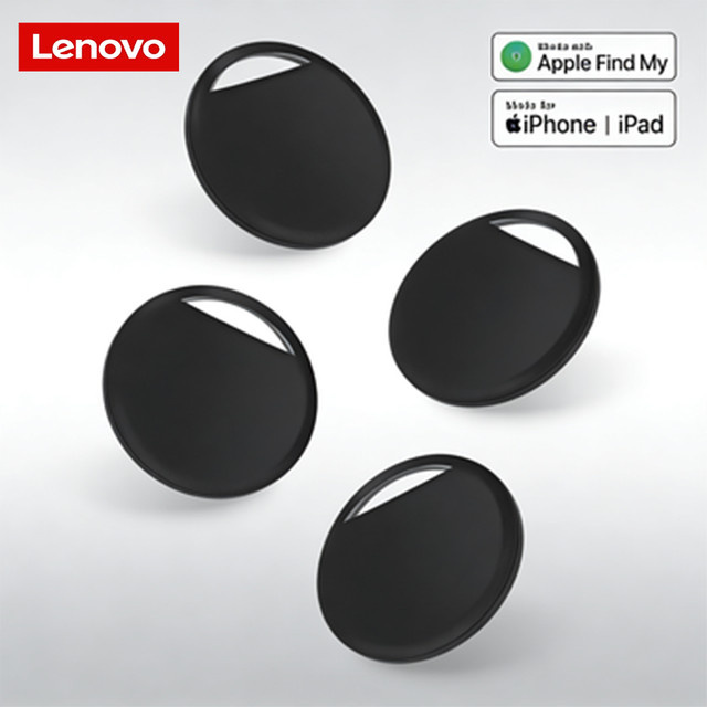 Lenovo Bluetooth GPS Tracker IPX5 Wasserdicht in Schwarz, kompatibel mit iOS Find My für Schlüssel, Haustiere und Gepäck - Bild 1