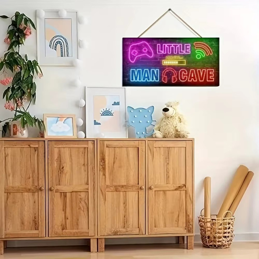 HELLOYOUNG Neonfarbene Videospiel-Wandkunst TeenDecorPro Hängeschilder Multicolour B/H: 30 x 20 cm - Bild 3