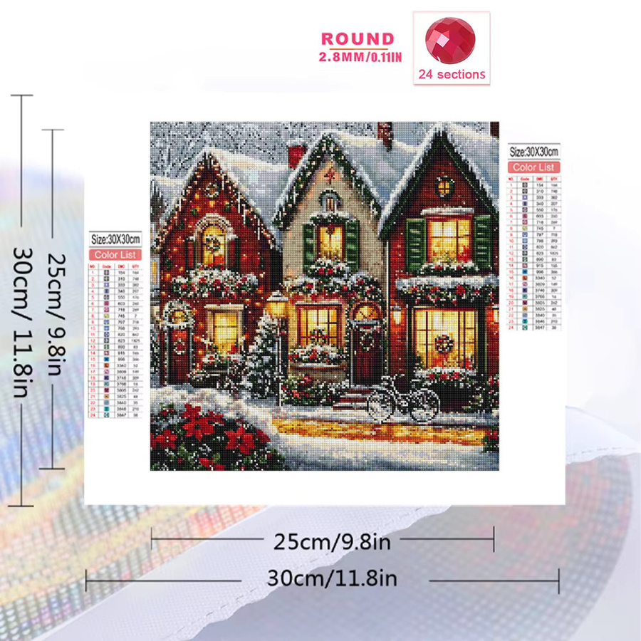 Evershine DIY Diamant Malerei Haus Landschaft, Diamant Stickerei Kit, Natur, Bunt / Mehrfarbig - Bild 2
