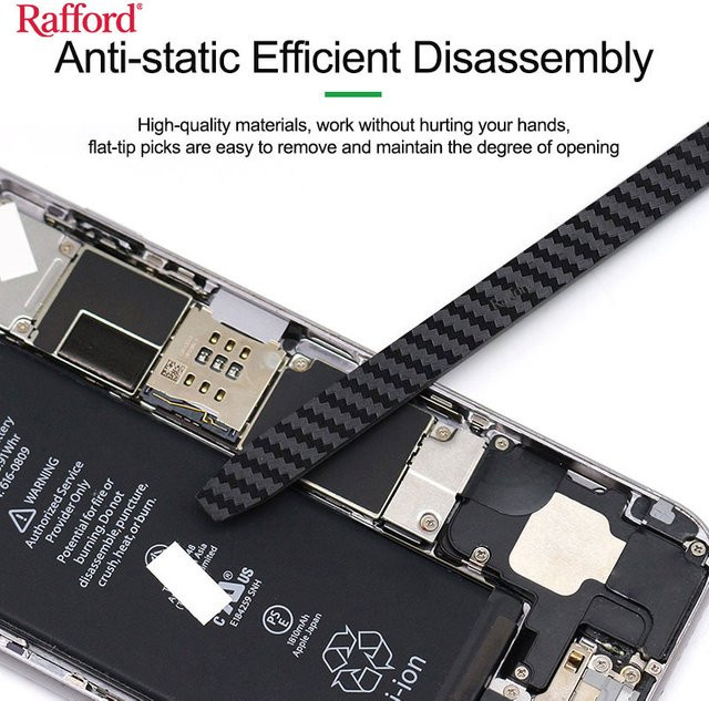 Rafford Antistatischer Kohlefaser Demontagehebel für Handy-Reparaturen in Schwarz - Bild 1