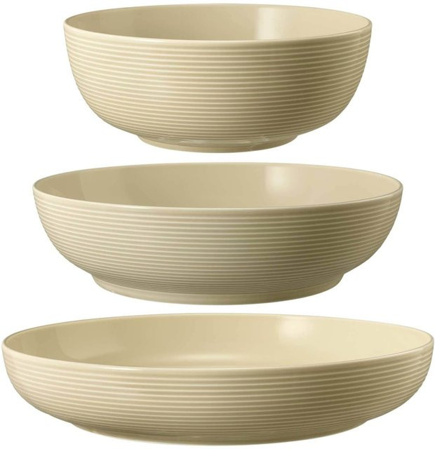 Seltmann Weiden Foodbowl Beat Color Glaze Set 3-teilig Sandbeige aus Porzellan - Bild 1