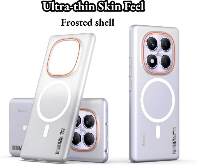 Transparente magnetische Schutzhülle für Xiaomi Redmi Note 15 und Redmi Note 14 Pro Plus, sturzsichere und schlanke PC-Ladehülle in Schwarz und Transparent - Bild 1