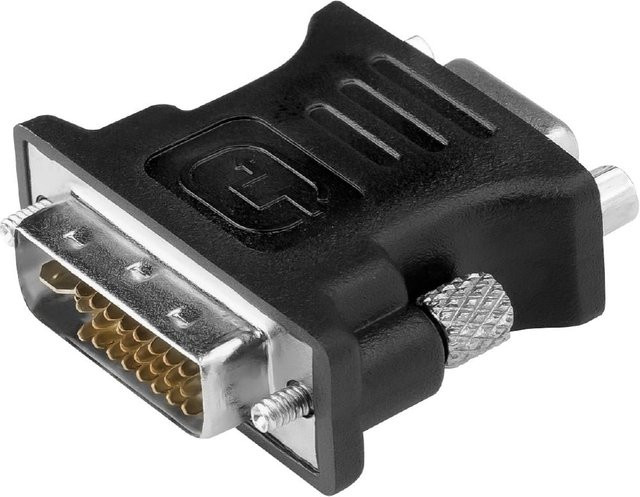 Vivanco DVI-I auf VGA Adapter Stecker-auf-Stecker in Schwarz - Bild 1