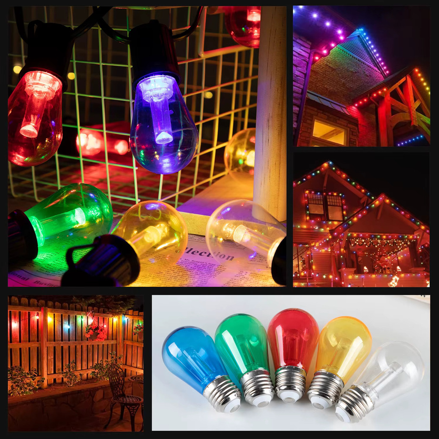 Grensk S14 LED-Dekolampe E27, bunt RGB, 2W, 220V, austauschbar aus Kunststoff - Bild 2
