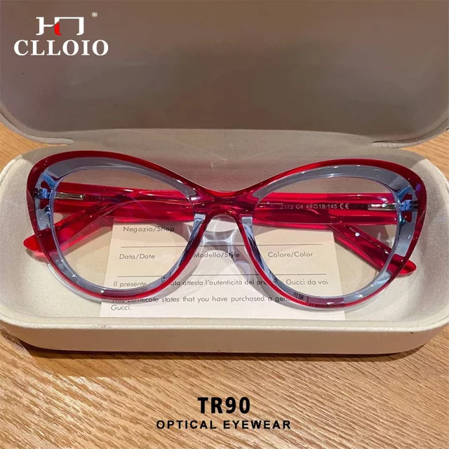 CLLOIO Lesebrille Oval, TR90, Vollrand, Multicolor, Damen, Blaulichtfilter - Bild 1