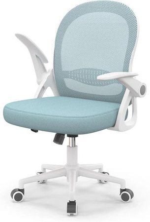 Rattantree Ergonomischer Drehstuhl mit Netzrücken und Klapparmlehnen in Lichtgrün