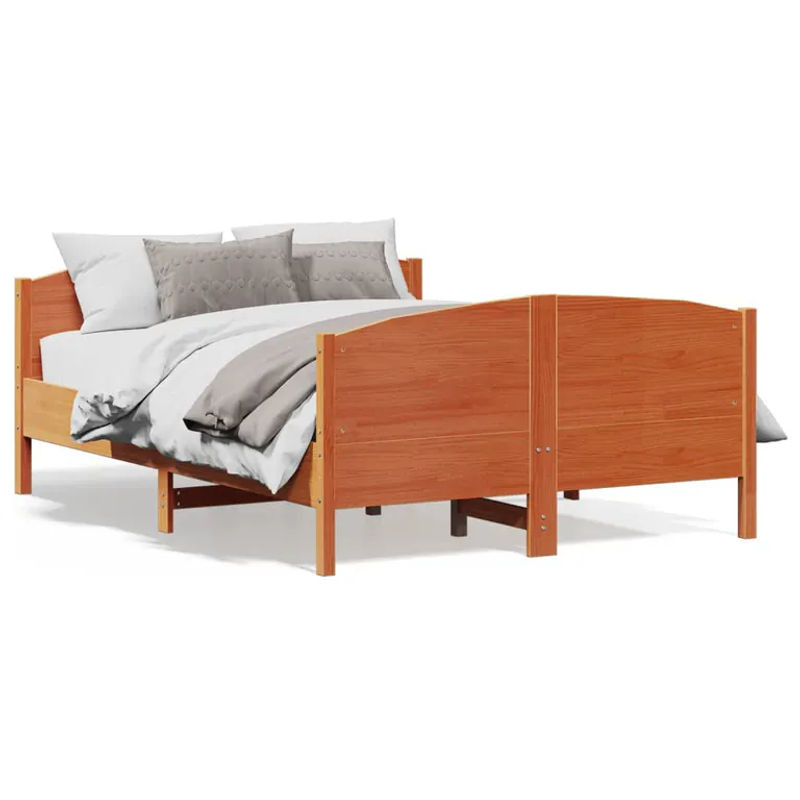 Vidaxl Massivholzbett aus Kiefer im Landhausstil, Braun, B/T/H: 120 x 200 cm - Bild 4