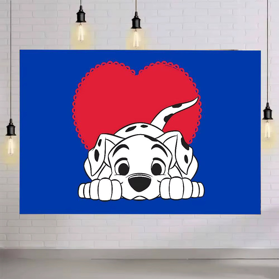 Mesuca Fotohintergrund für Kindergeburtstage mit 101 Dalmatiner Cartoon-Motiv, Mehrfarbig, B 70 cm x H 70 cm - Bild 2
