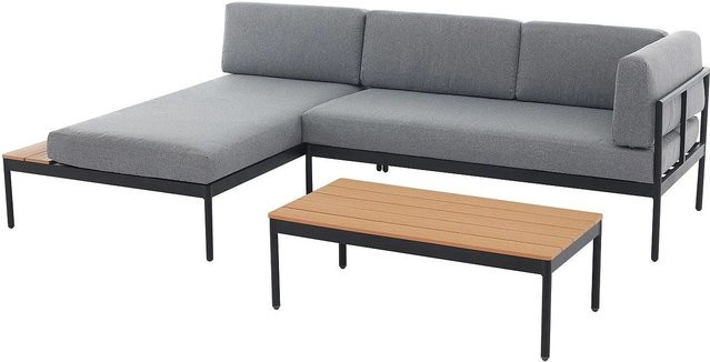 MYLIA Gartensitzgruppe Guiomar Set in Naturfarben Hell mit Ecksofa und Couchtisch aus Aluminium, Breite: 250 cm - Bild 1