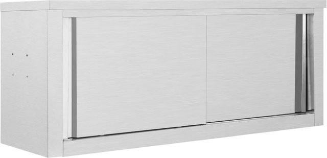 vidaXL Wandhängender Küchenschrank mit Schiebetüren in Silber und Grau, B/T/H: 120 x 40 x 50 cm - Bild 1