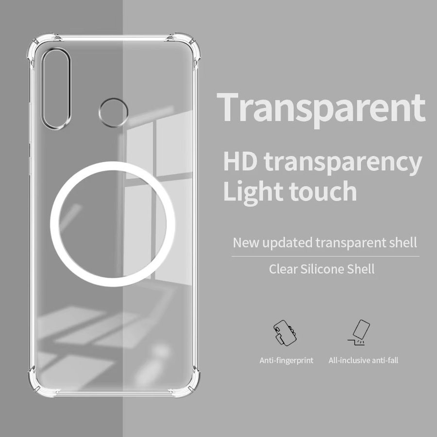 Stoßfeste Silikon-Schutzhülle für Huawei P30 Lite, P30 Pro und P40 Lite mit magnetischem Aufkleber für kabelloses Laden, transparent - Bild 3