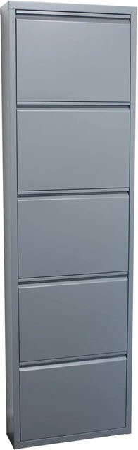 ebuy24 Pisa Schuhschrank aus Metall in Grau mit 5 Klappen, Wandmontage, Modernes Design - Bild 1