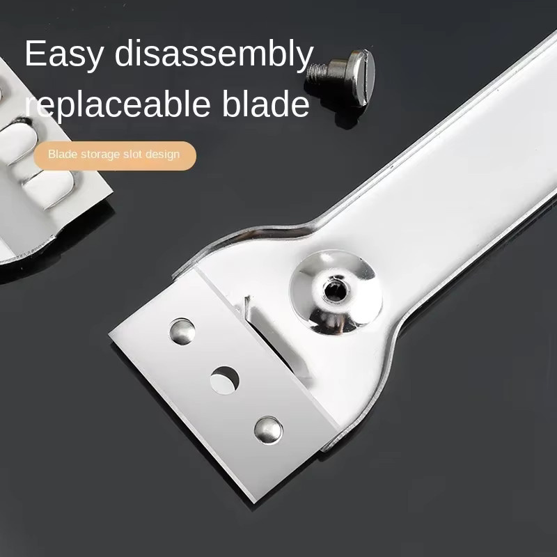 VIE LENTE Edelstahl-Schaber in Silber zum Reinigen von Glasfenstern, Herden und Kühlschränken - Bild 3