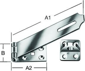 VORMANN Sicherheits-Überfalle mit angebundener Ösenplatte, Farbe: Silber, B: 35 mm, H: 125 mm - Bild 1