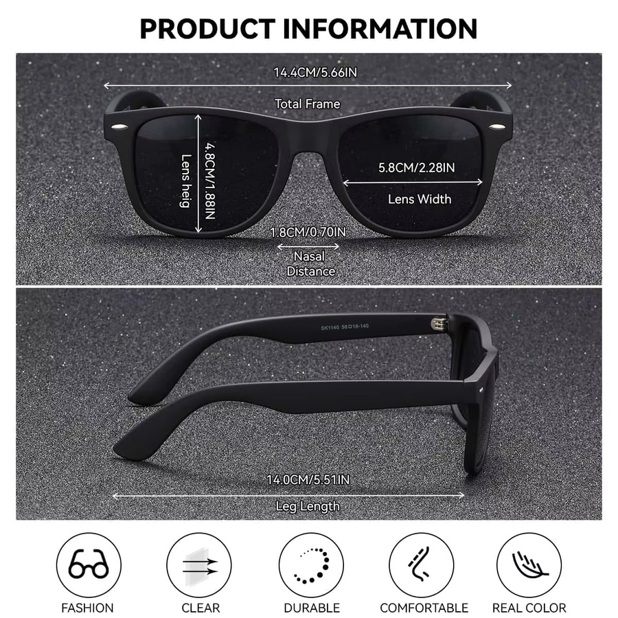 BARCUR Sonnenbrille, oval, Vollrand, Kunststoff, schwarz, Unisex, polarisiert - Bild 1