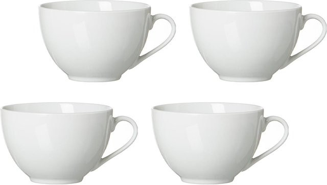 Ritzenhoff & Breker Cappuccinotassen Bianco aus Porzellan, 4er Set, Weiß, 300 ml pro Tasse - Bild 1