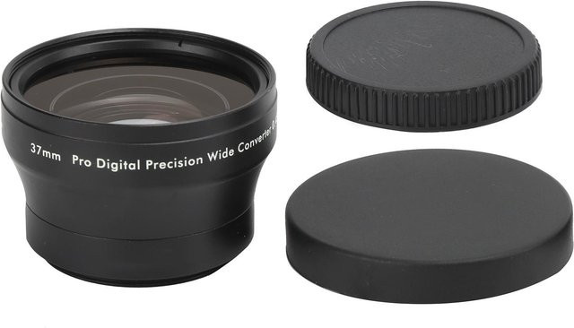 KONNWEI 0,45x Weitwinkel Zusatzobjektiv aus Legierung und optischem Glas für 37mm Kameraobjektive in Schwarz und Grau - Bild 1
