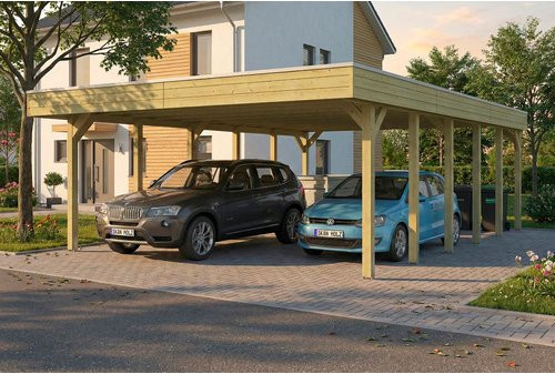 SKANHOLZ Carport Friesland aus Fichte mit EPDM-Dach in Grün, B: 546 cm, T: 860 cm - Bild 1