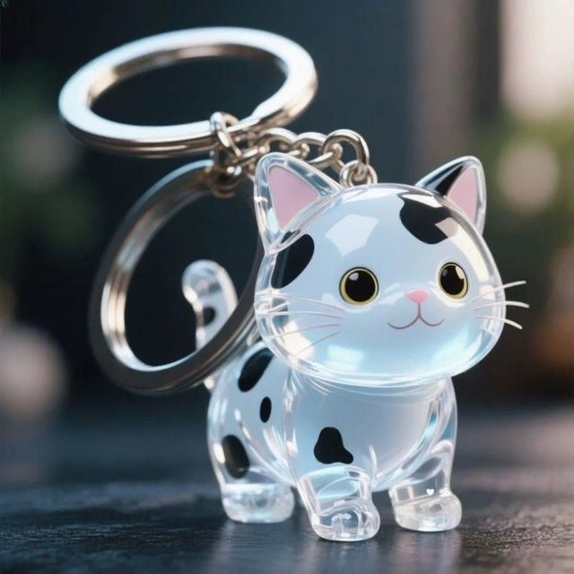 Velishy Schlüsselanhänger, transparente Katze, Anhänger - Bild 1