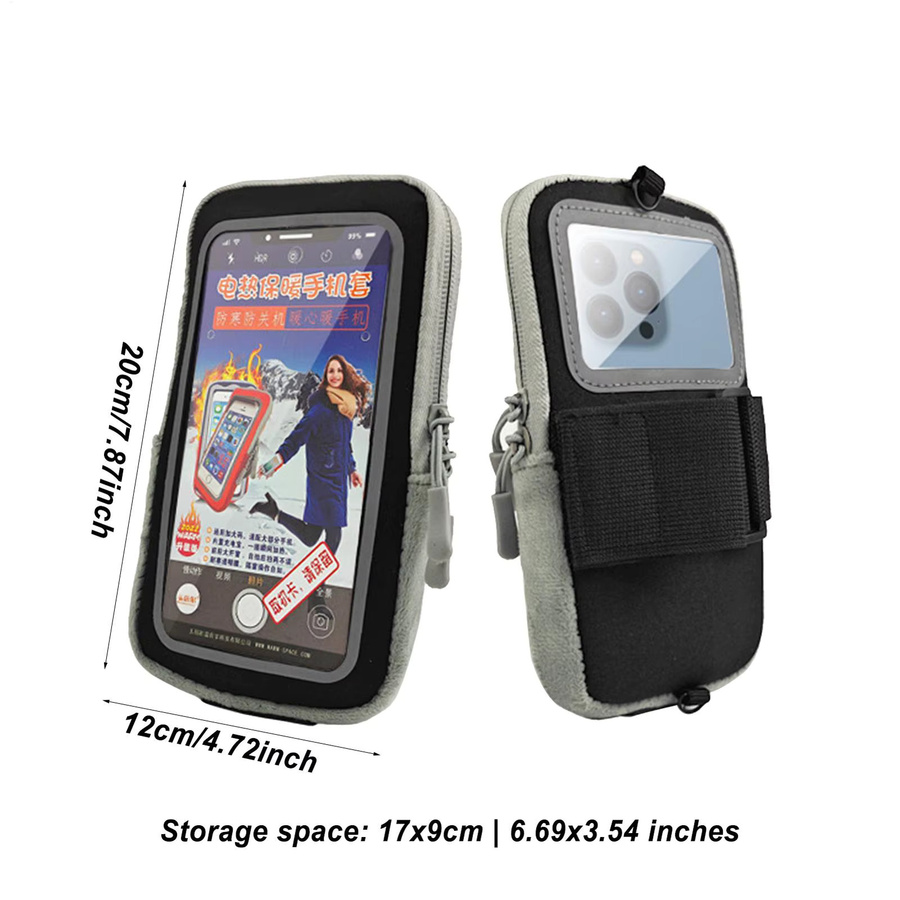 USB-beheizbare Armband-Smartphone-Halterung für Radsport und Laufen in Schwarz - Bild 5