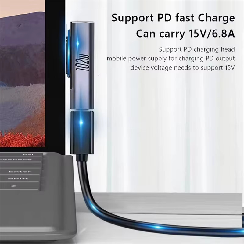 Microsoft Surface Pro X 8 7 6 5 4 Go Book USB-C Schnelllade-Netzteil 65 W 102 W PD mit USB-C Anschluss und Konverterstecker - Bild 4
