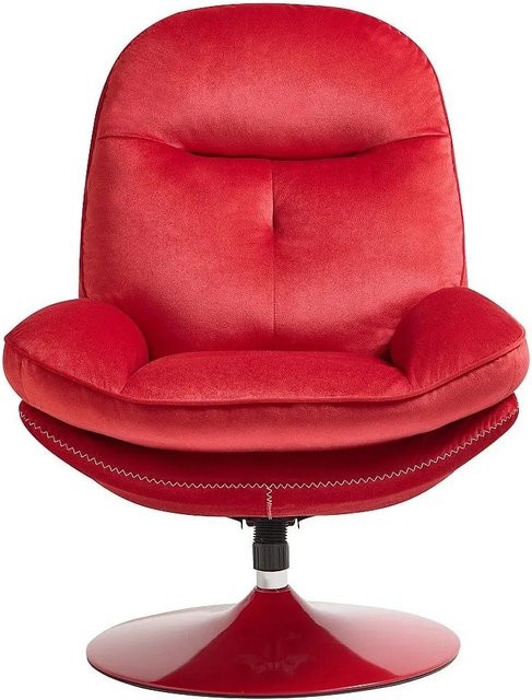 Vente-unique Sessel Ilmaca mit gerader Rückenlehne in Rot aus Samt und Metall - Bild 1