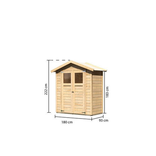 KARIBU Gartenhaus Dahme 0 aus Holz in Beige, B/H/T: 207 x 222 x 120 cm - Bild 2