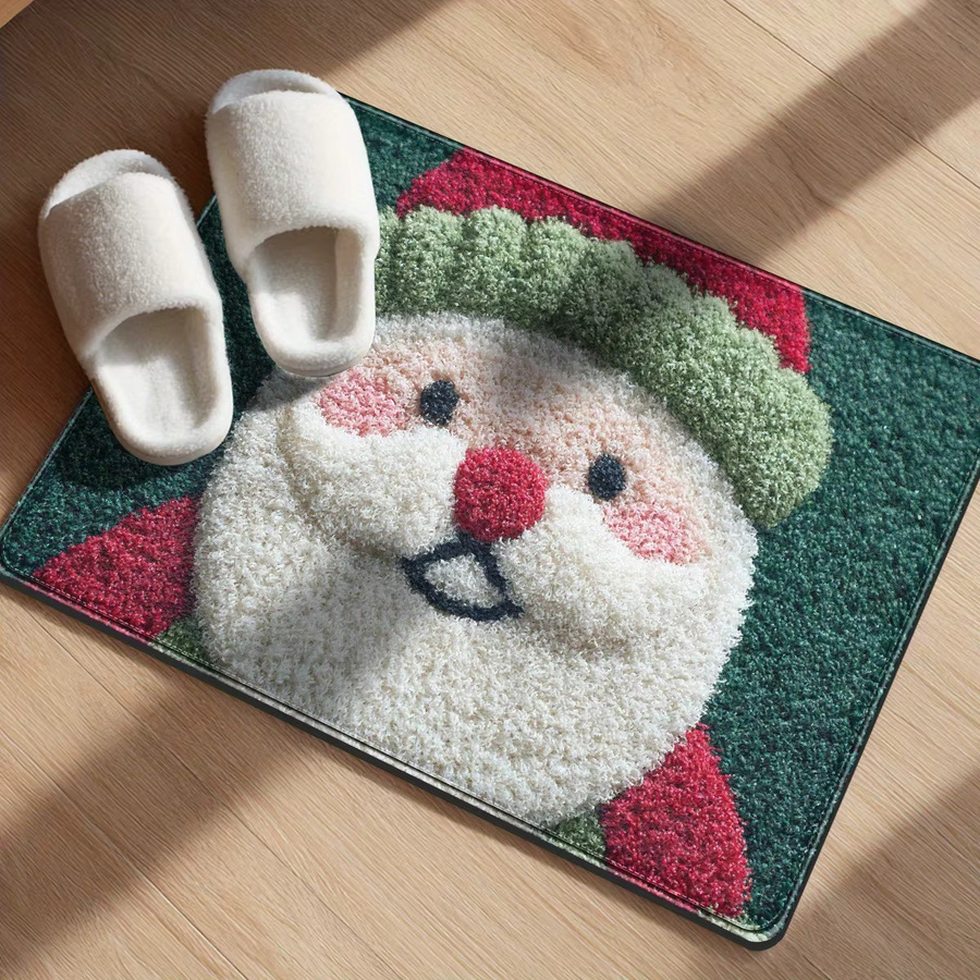 VIKAMA Teppich mit Weihnachtsmann-Motiv, rechteckig, mehrfarbig, maschinengefertigt, rutschfest und waschbar für Wohnzimmer, Schlafzimmer oder Flur - Bild 4