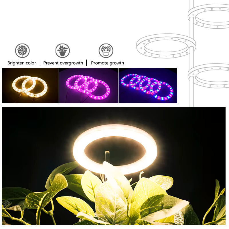 Antenso LED-Vollspektrum-Pflanzenwachstumslicht mit USB-Anschluss, höhenverstellbar, dimmbar und Timer in Weiß - Bild 3
