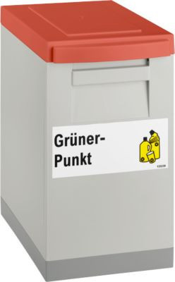 Modul-Sammelbox WSB Nord Sued aus Kunststoff, grau mit rotem Deckel, B/T/H: 35,0 x 30,0 x 20,0 cm - Bild 1
