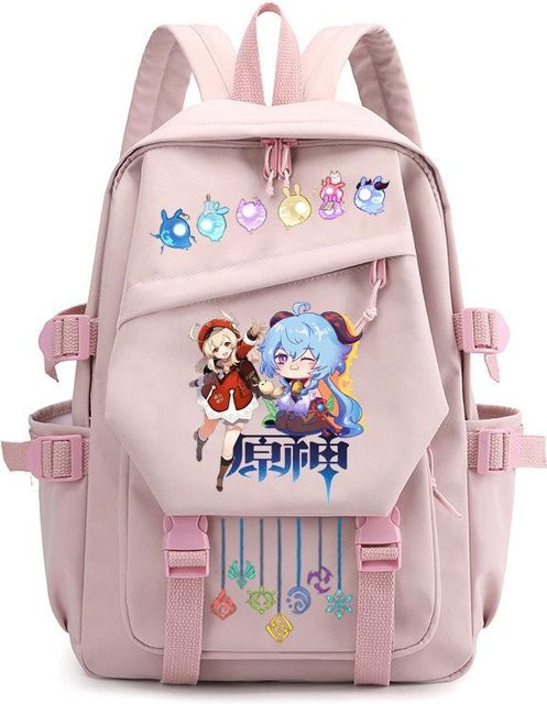 3-teiliges Schulrucksack-Set in Pink aus Oxford-Stoff mit großem Fassungsvermögen inklusive Federmäppchen und Schultergurt - Bild 1