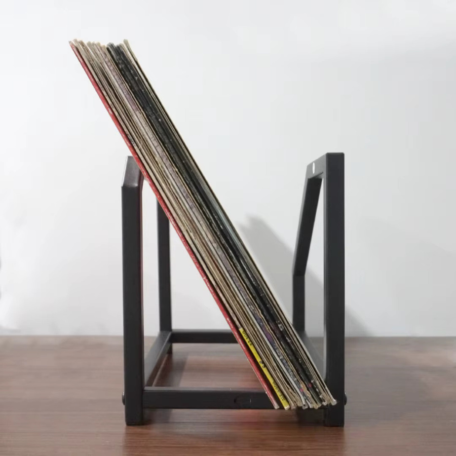 Perfit Schallplatten-Aufbewahrungsregal aus Metall in Schwarz Matt für bis zu 32 LPs - Bild 2